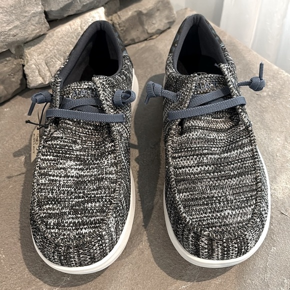 Ariat Hilo Heather Grey/Blue Aztec print,FLX Foam sole,moc toe,stretch lace - Picture 4 of 13